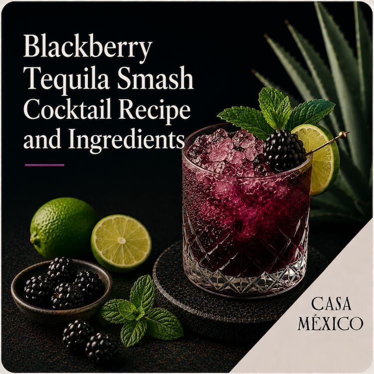 Blackberry Tequila Smash Cocktail Recipe and Ingredients