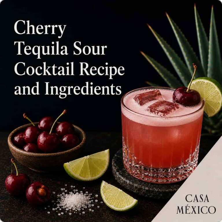 Cherry Tequila Sour Cocktail Recipe and Ingredients
