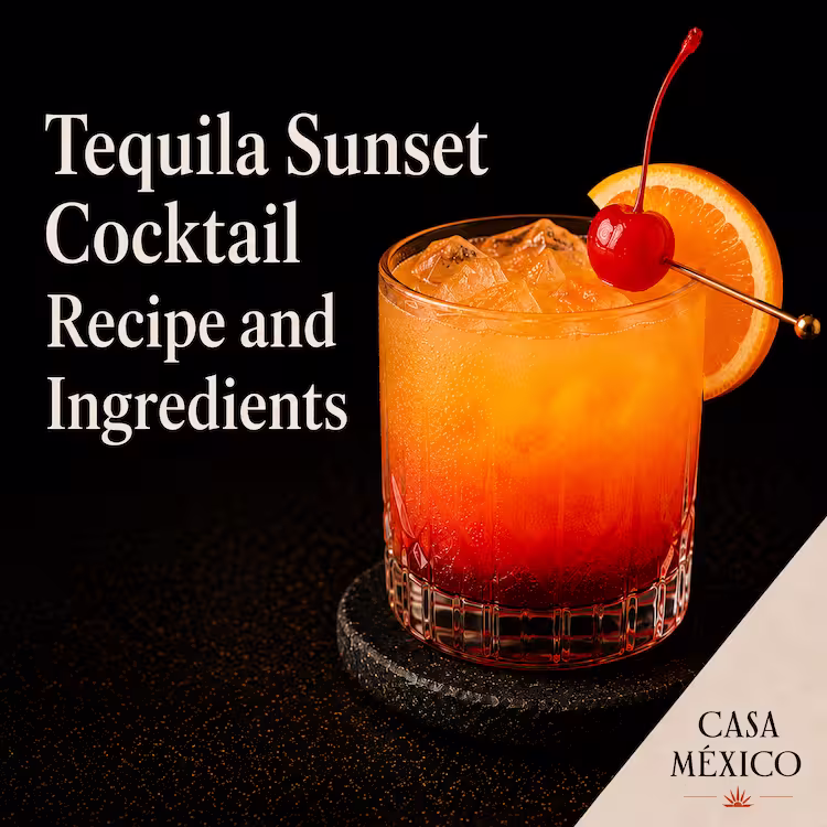 Tequila Sunset Cocktail Recipe and Ingredients