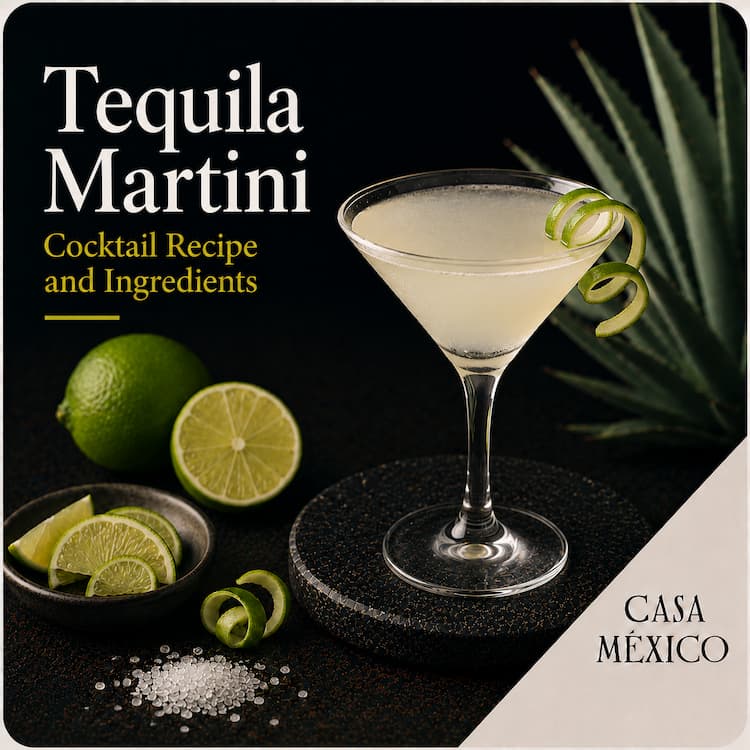 Tequila Martini Cocktail Recipe and Ingredients