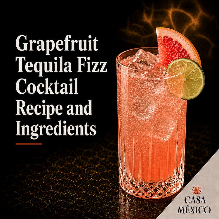 Grapefruit Tequila Fizz Cocktail Recipe and Ingredients
