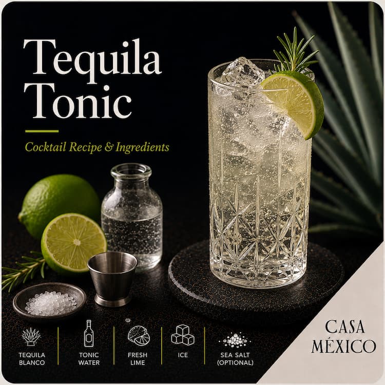Tequila Tonic Cocktail Recipe and Ingredients