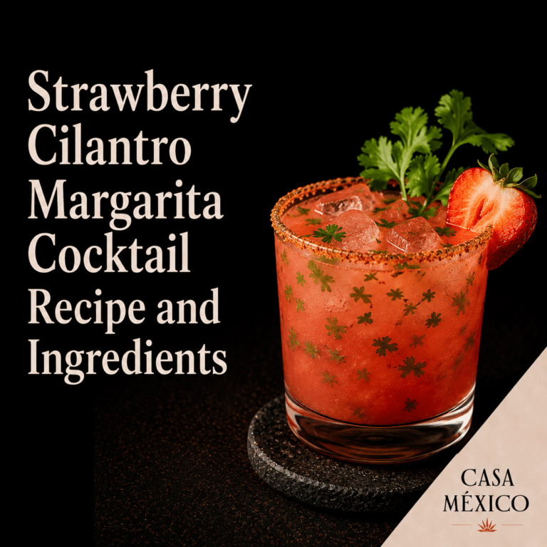 Strawberry Cilantro Margarita Cocktail Recipe and Ingredients
