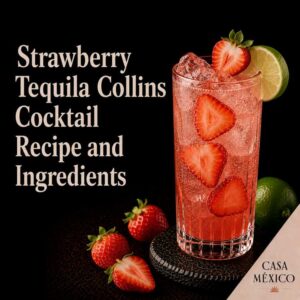 Strawberry Tequila Collins Cocktail Recipe and Ingredients